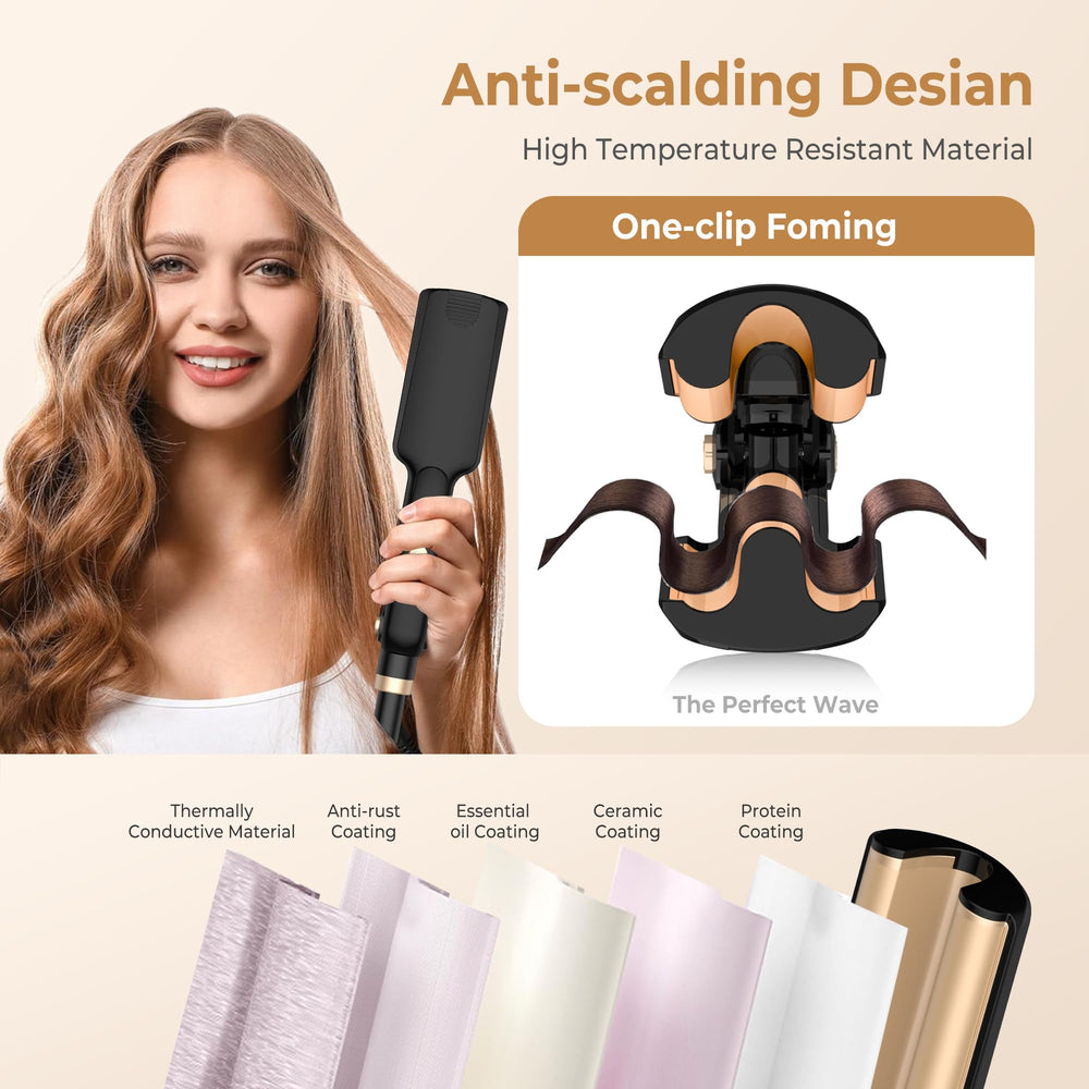 Trylater crimper works on all hair types yielding versatile textures.