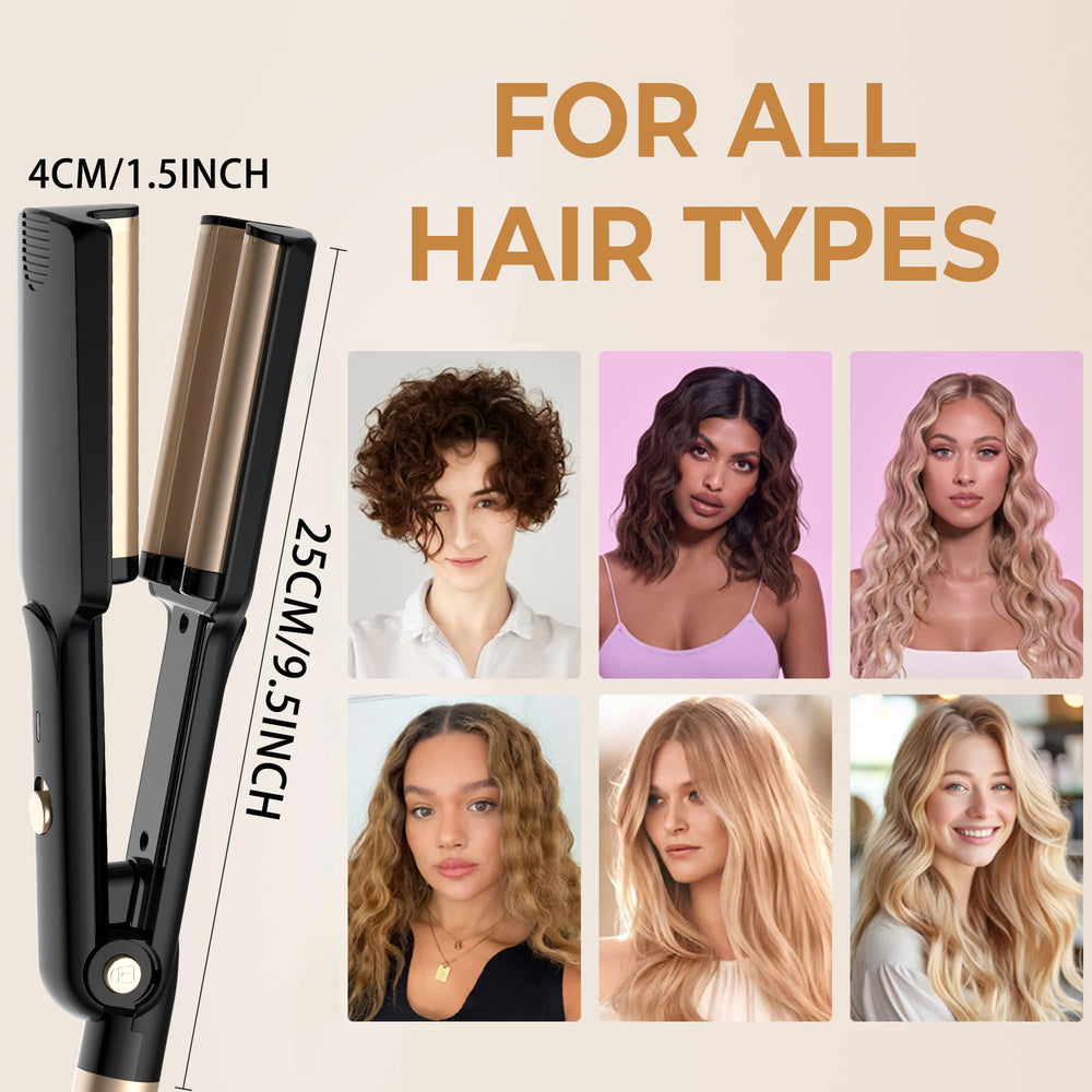 Trylater crimper with negative ions for smoother, long-lasting waves.