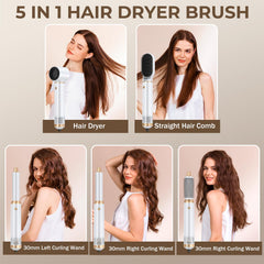 TryLater hot-air-brush-heads attachment enables versatile styling with interchangeable heads.