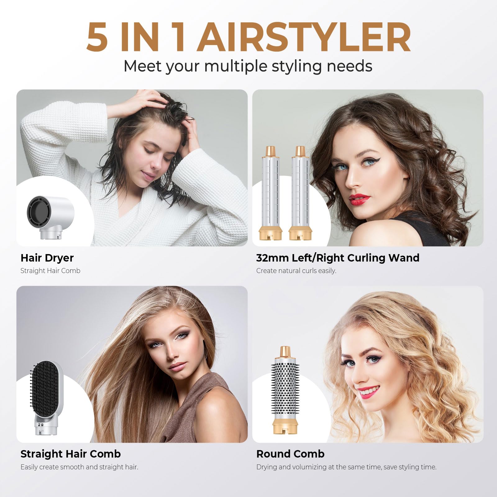 TryLater ionic airflow technology reduces frizz while styling for smoother hair.