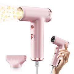 TryLater mini hair dryer with apple-weight featherlight travel design