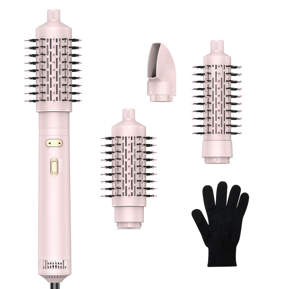 Trylater rotating hair dryer brush with 1-5 inch brush front for versatile volume.