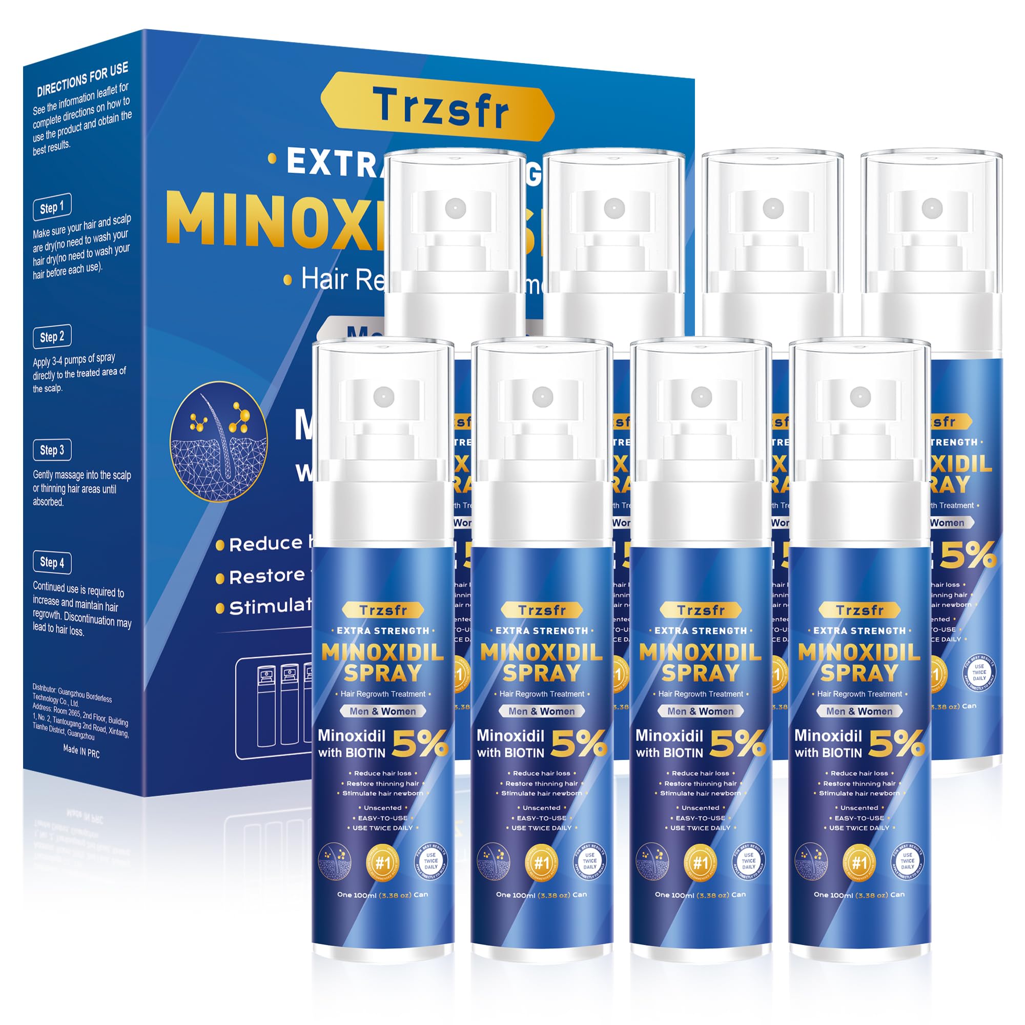 Trzsfr minoxidil spray bottle pour for easy daily scalp application