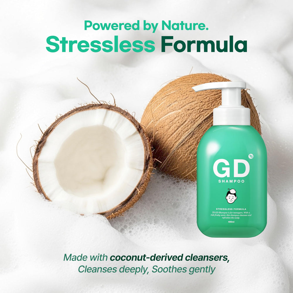 TS GD Shampoo fruity allergy-free fragrance image suggests pleasant daily scent.