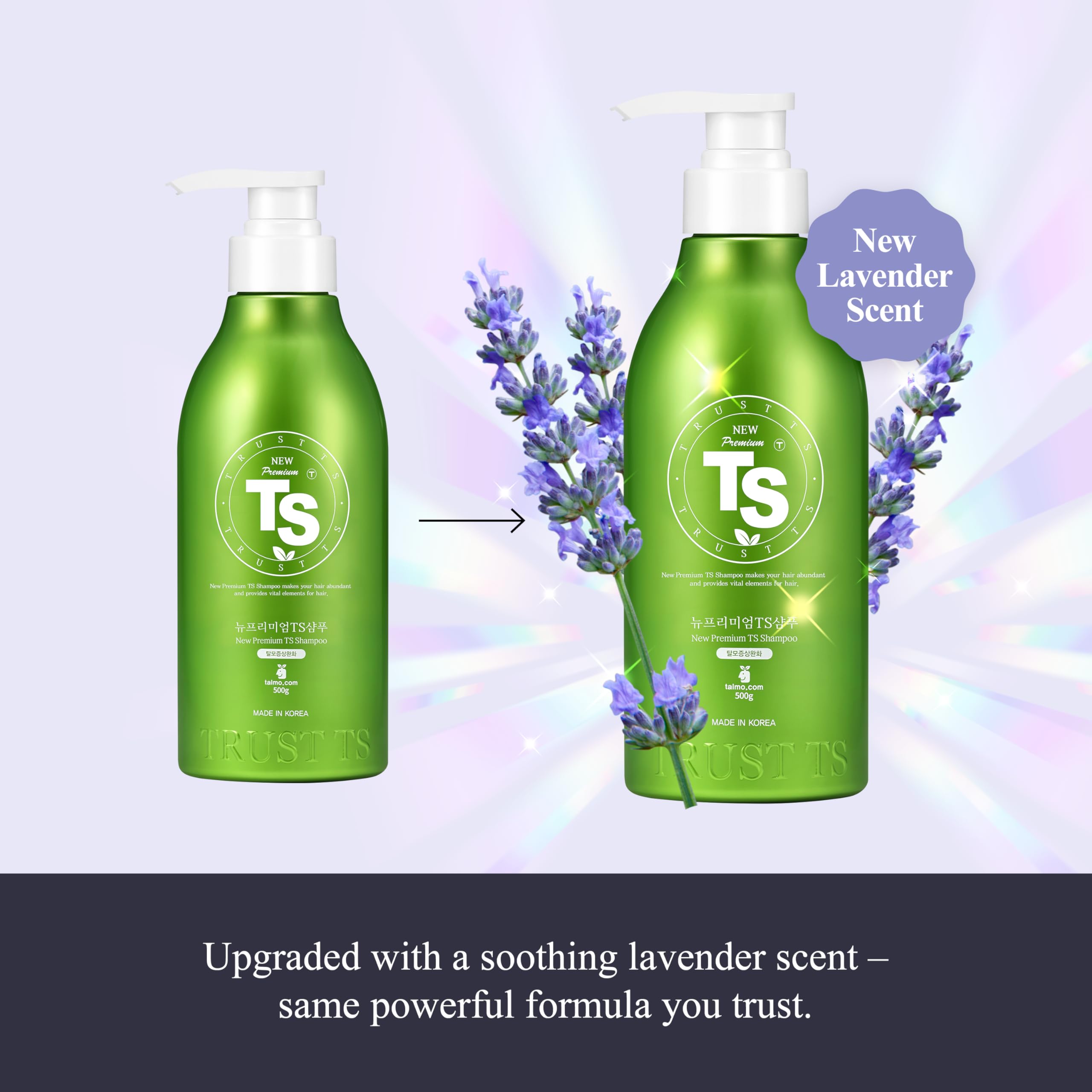 TS SHAMPOO bottle pour highlights creamy texture for gentle cleansing