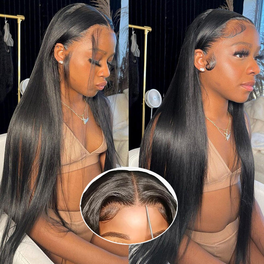 Tscom 30-inch HD lace closure wig hero image showing natural scalp illusion and full density.
