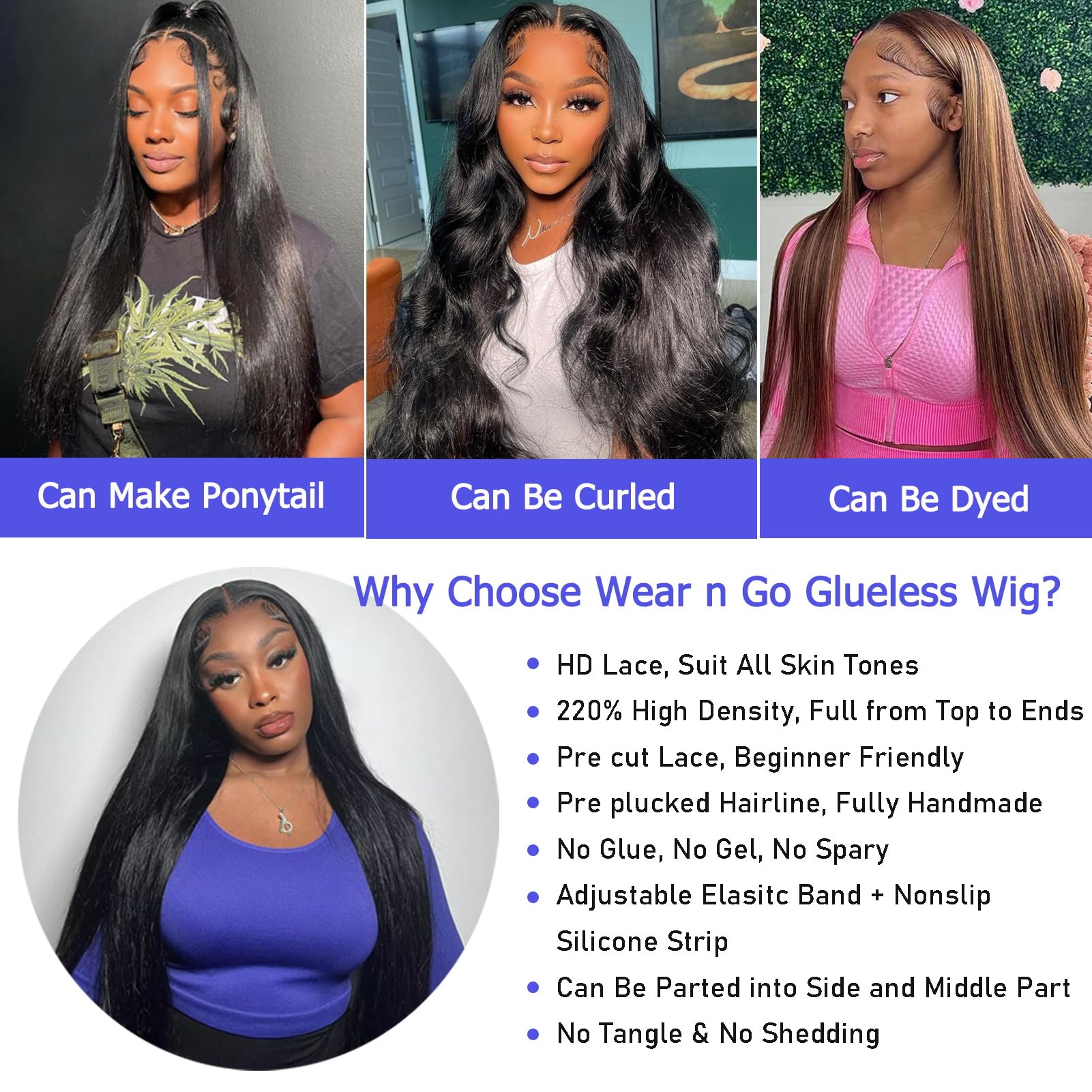 Tscom straight Brazilian hair texture showing smooth, manageable styling.