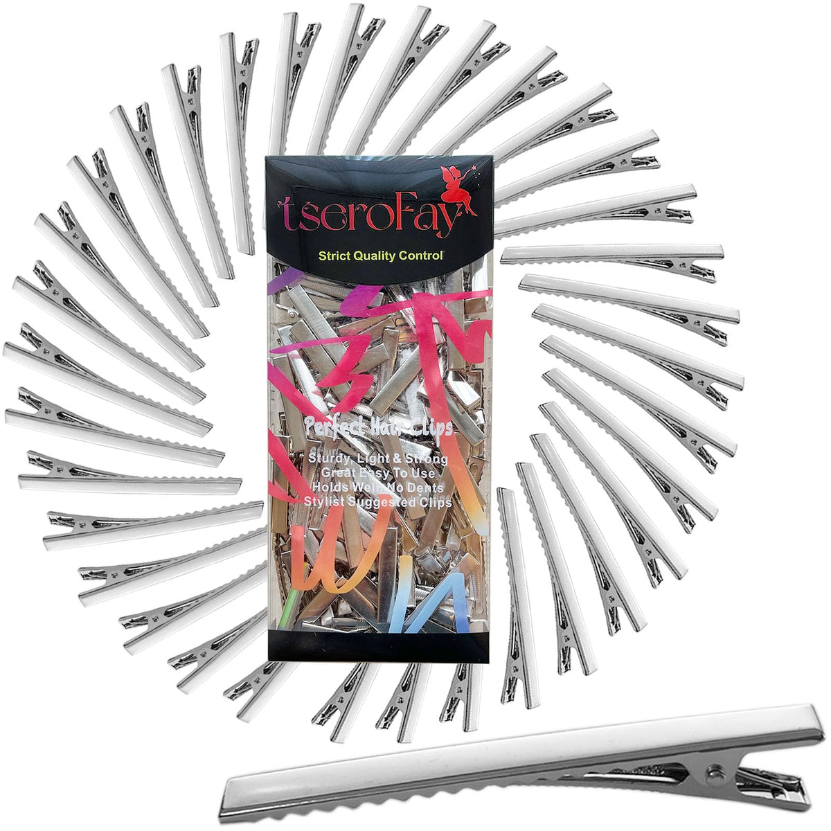 TSEROFAY alligator bow clips pack close-up showing sturdy teeth for secure styling