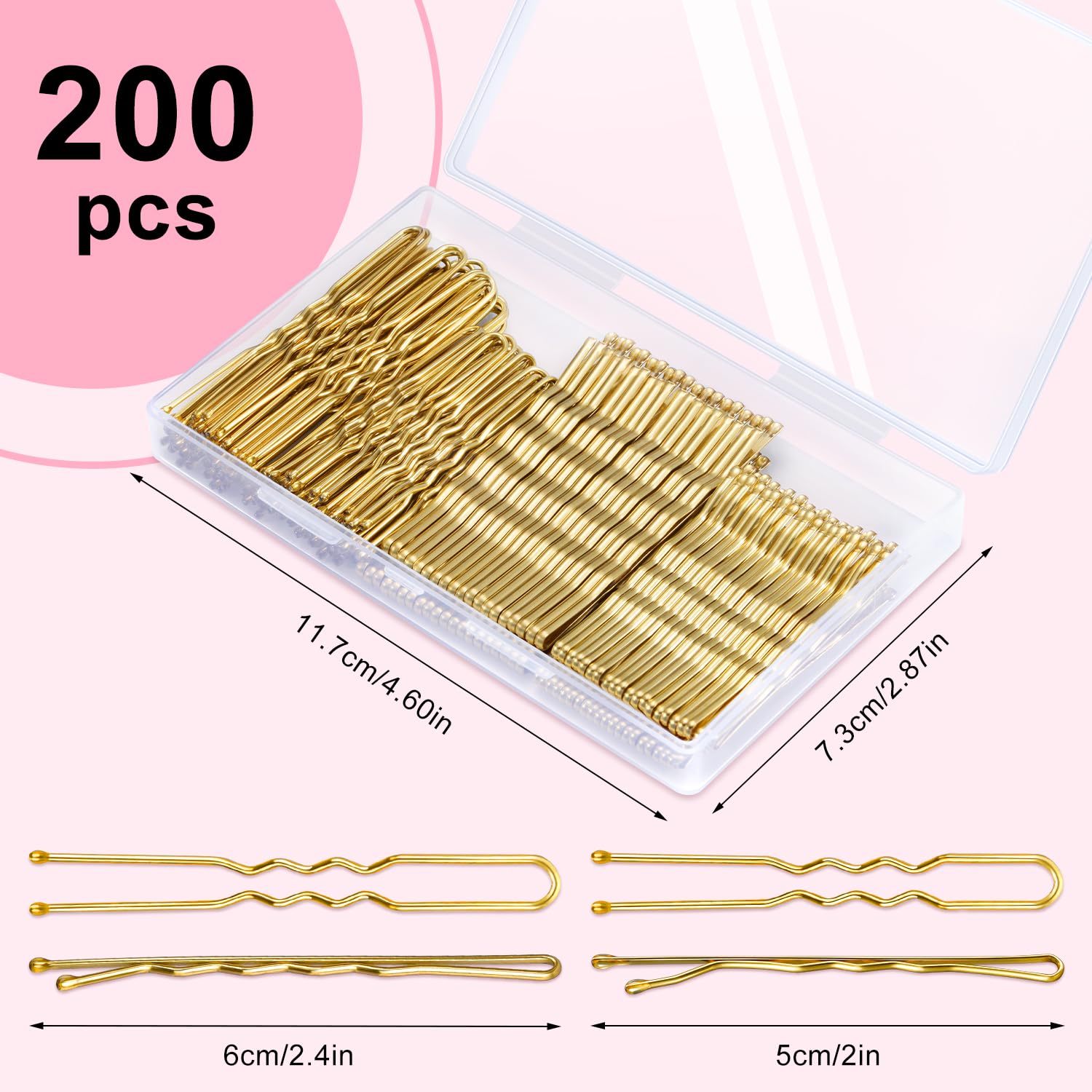 TsMADDTs 2.4-inch wavy-grip hair pins close-up for secure all-day hold.