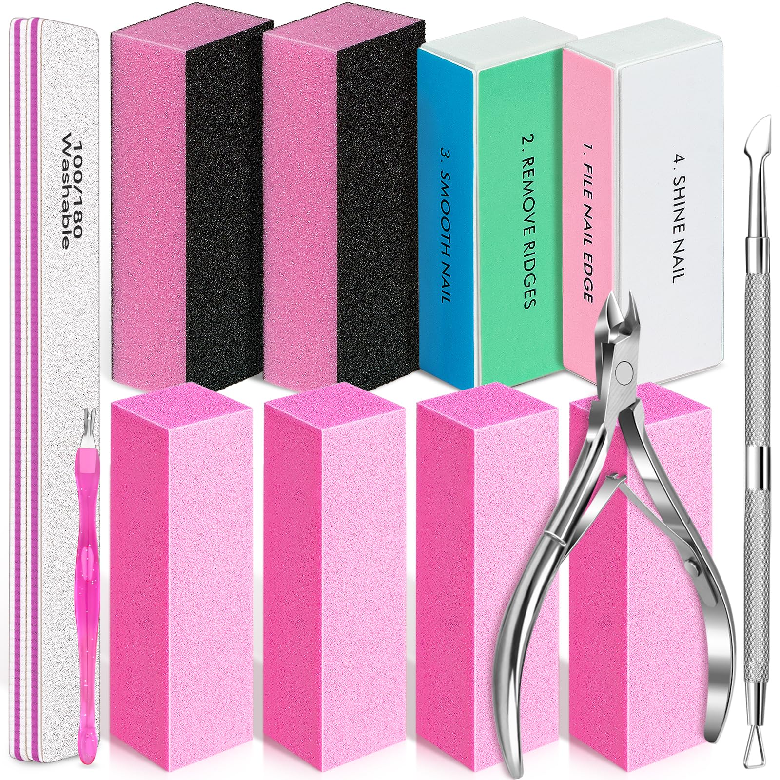 TsMADDTs nail kit 3way sanding block for precise shaping and smoothing