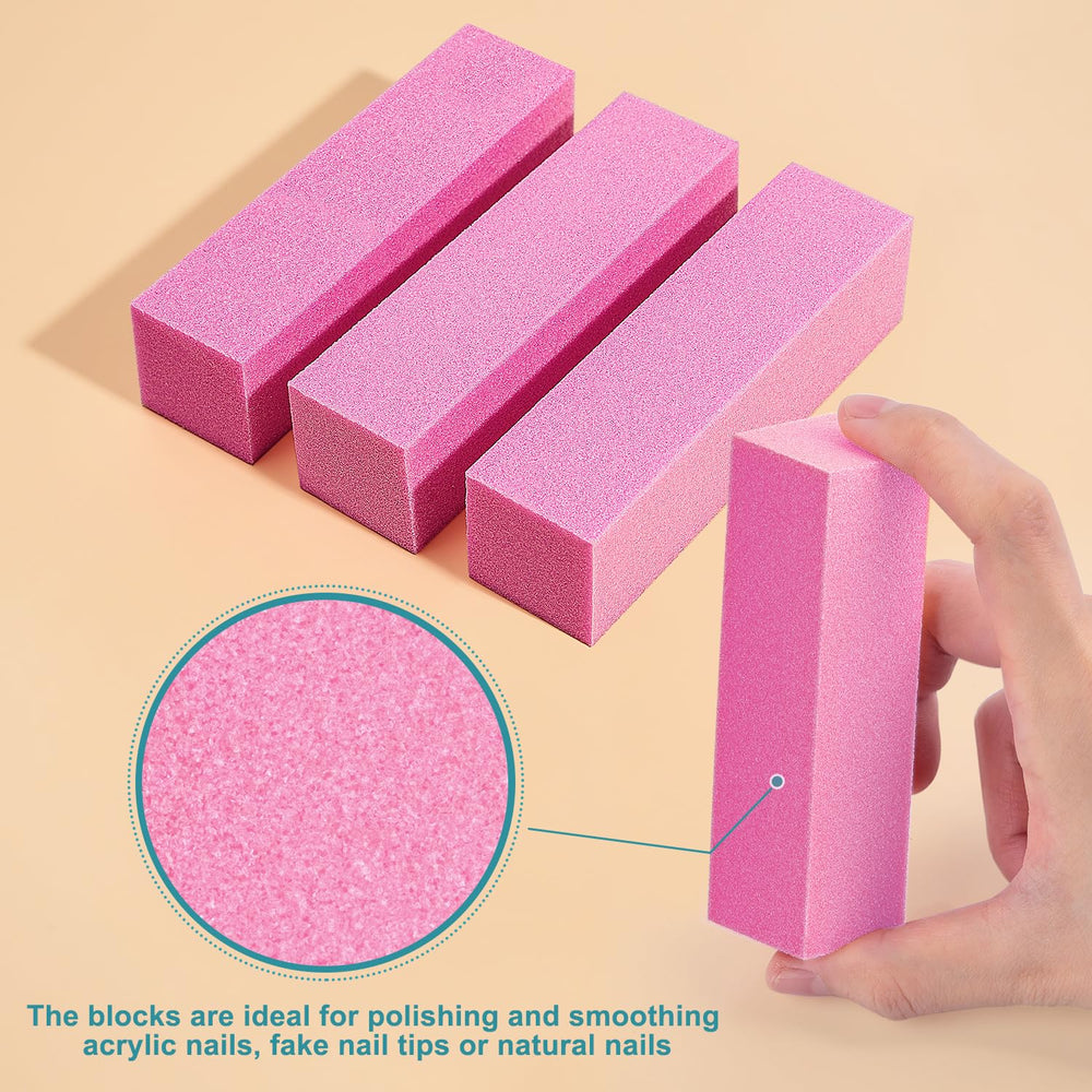 TsMADDTs pink buffer blocks durable high-elastic sponge for nails