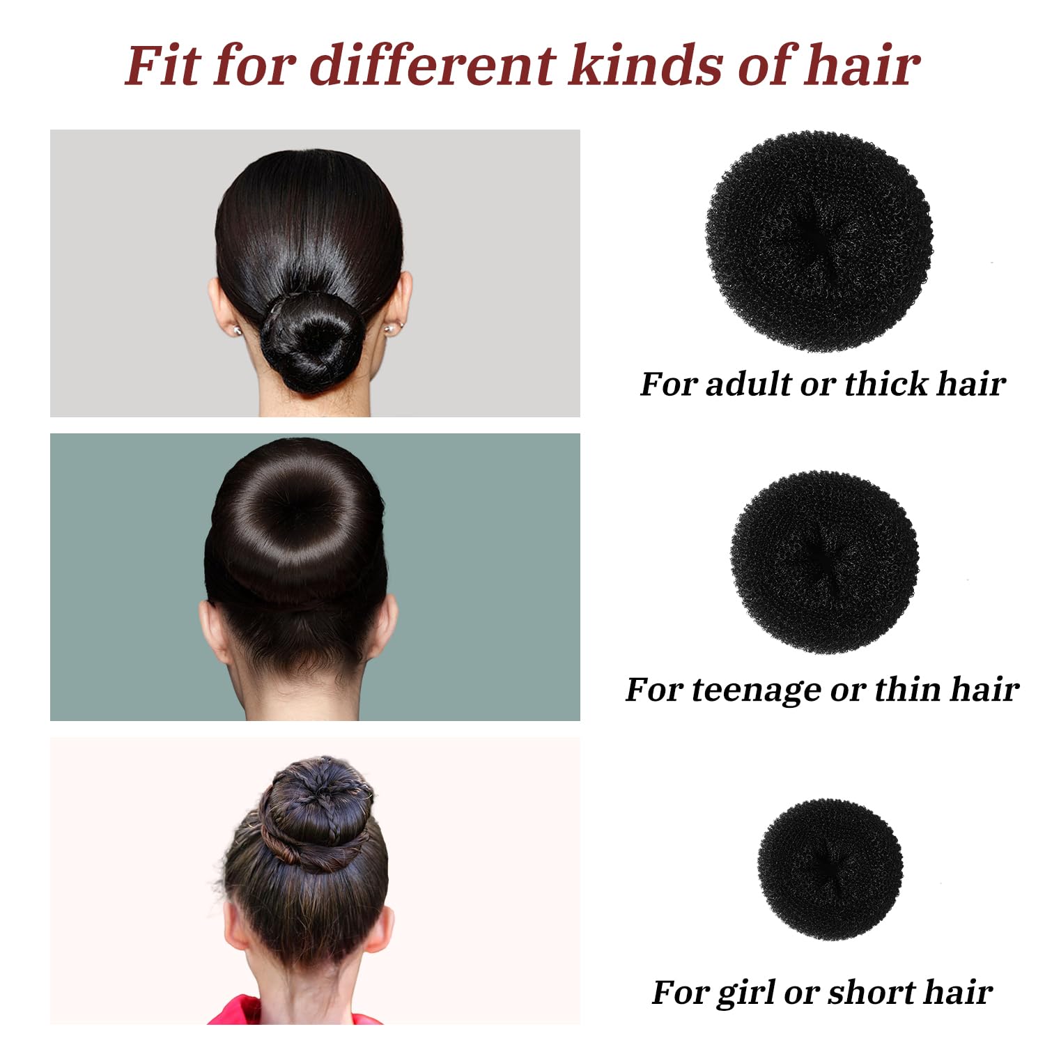 TsMADDTs dount bun maker large 9cm top view supports voluminous updos
