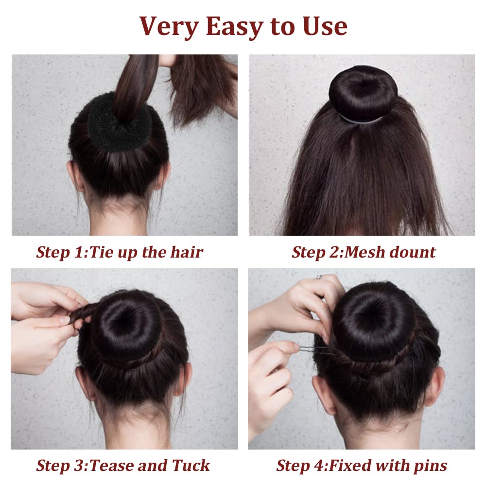 TsMADDTs dount bun maker medium 8cm side view fits average to thick hair