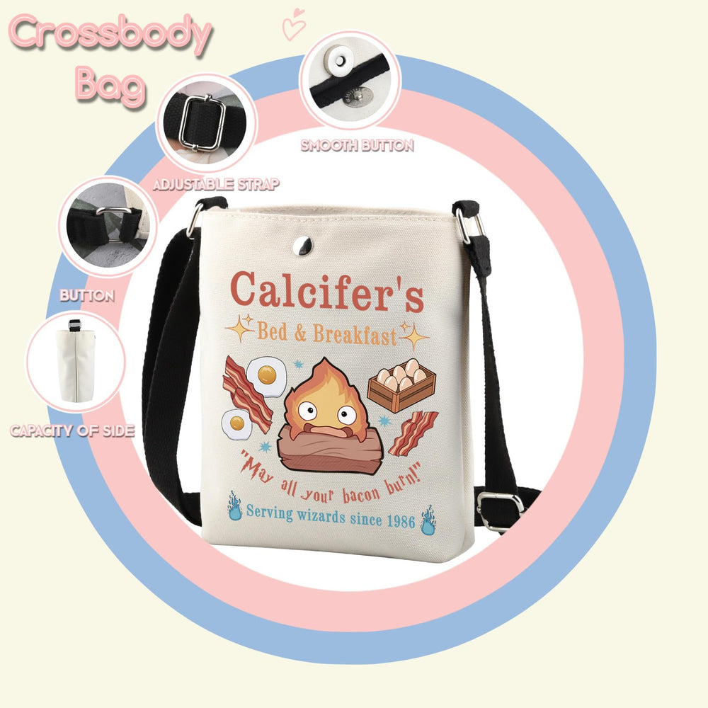 TSOTMO Calcifer's CR crossbody bag open compartment organizing essentials