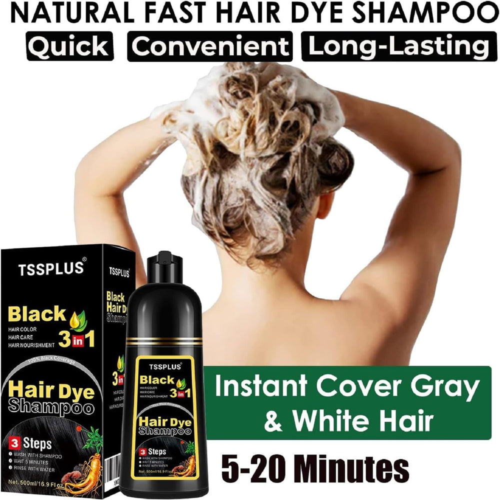 TSSPLUS gray hair coverage swatches illustrate subtle shine and even tone