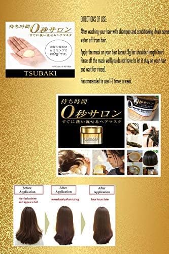 Tsubaki Premium Hair Mask 180g during application for deep nourishment