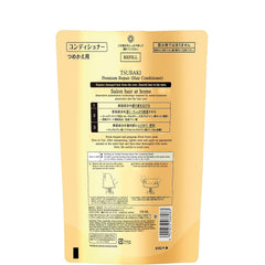 TSUBAKI Premium Repair Hair Shampoo refill pack close-up highlights creamy texture for smoother hair feel.