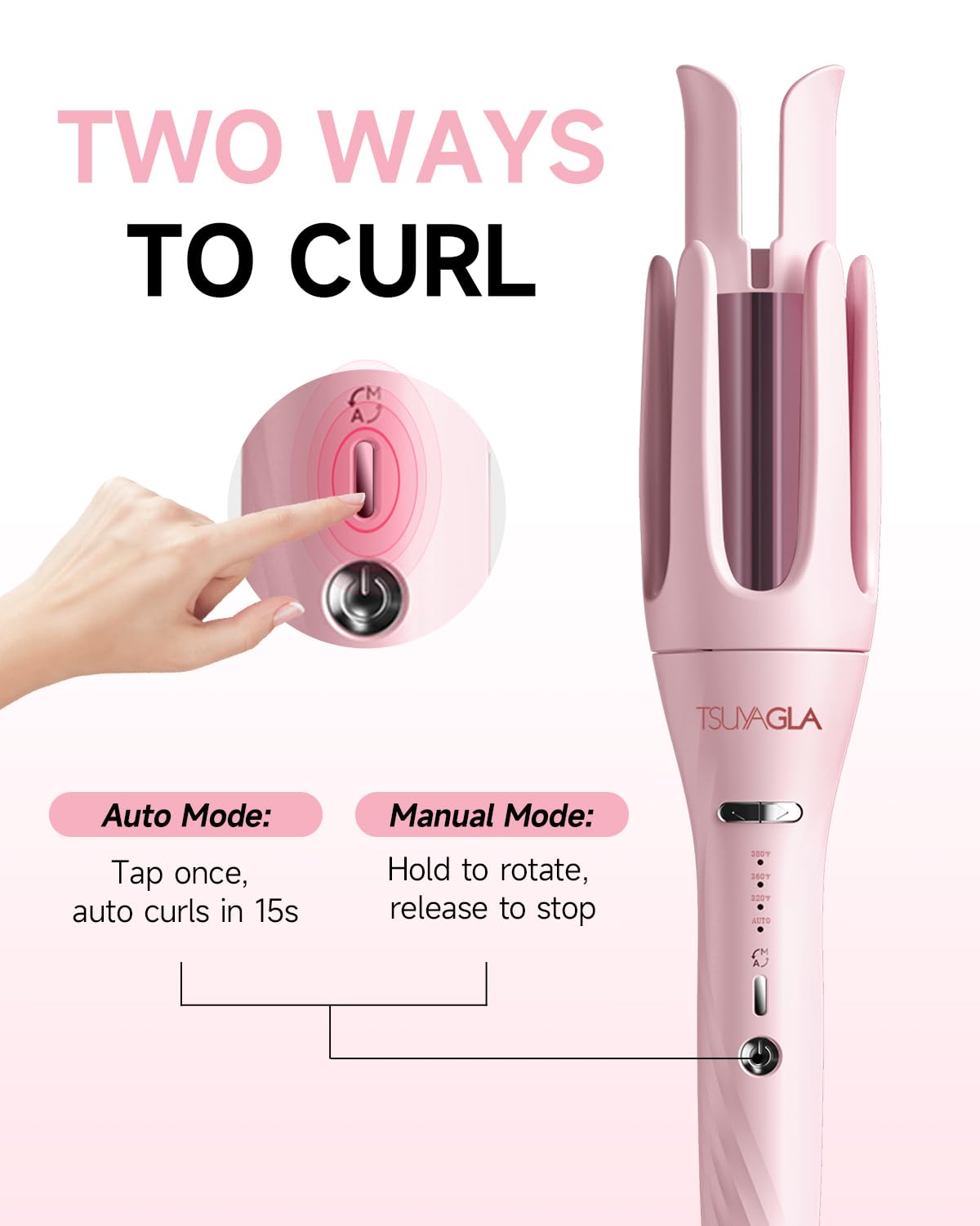 TSUYAGLA 3-in-1 curling iron with a 1.5-inch barrel creates loose glamorous waves.