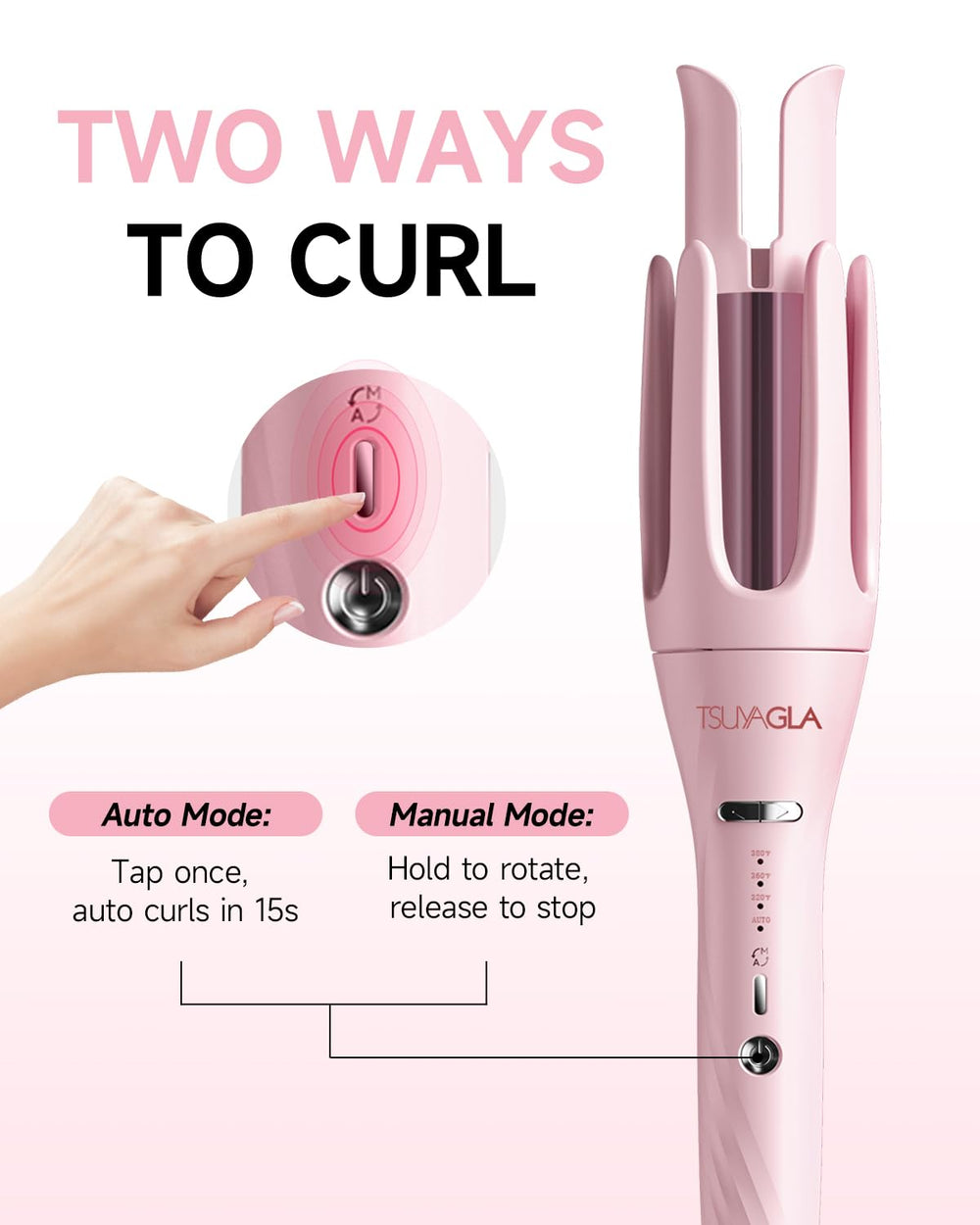 TSUYAGLA 3-in-1 curling iron with a 1.5-inch barrel creates loose glamorous waves.
