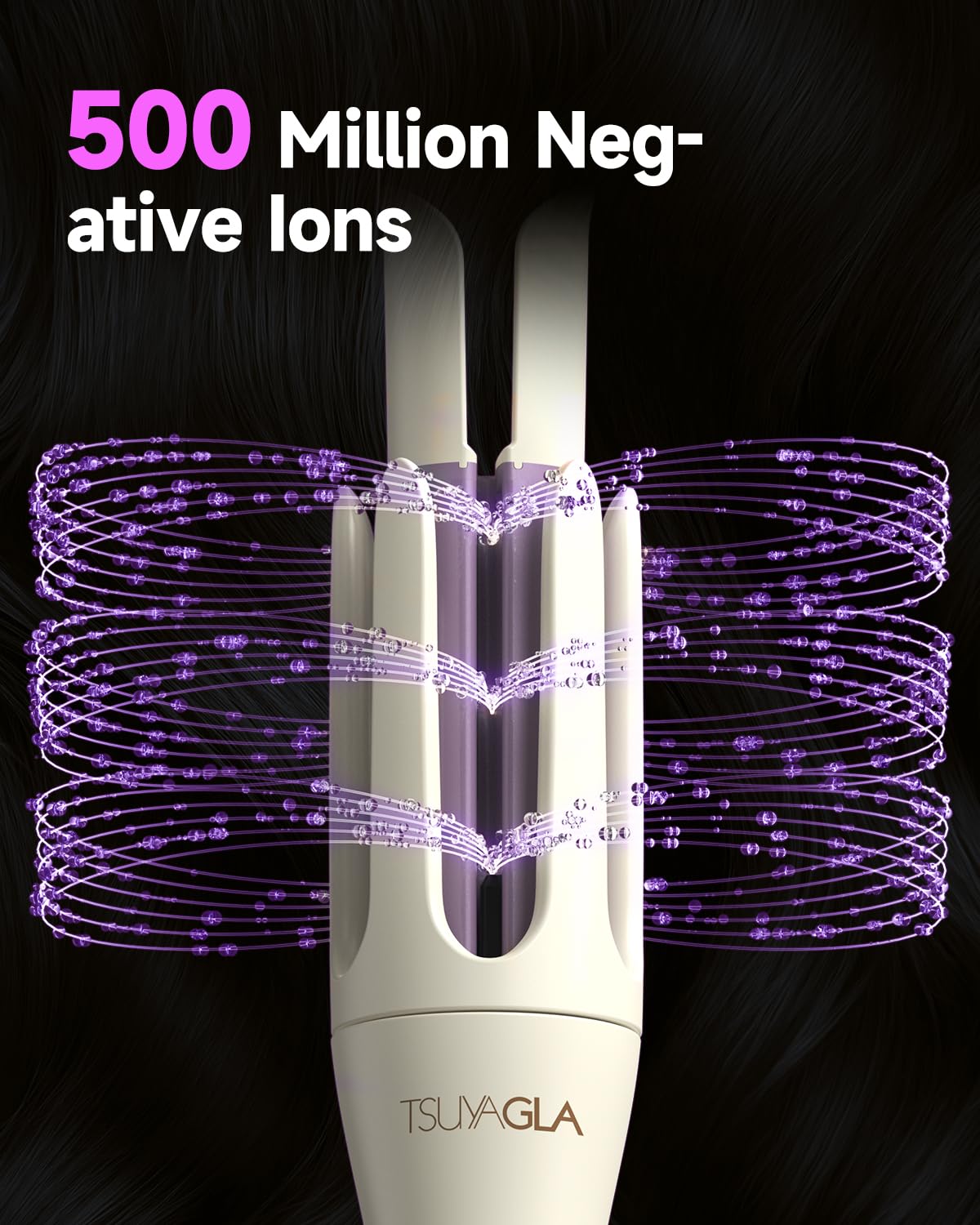 Beep alert signals timing for precise curls with long-hair TSUYAGLA wand.