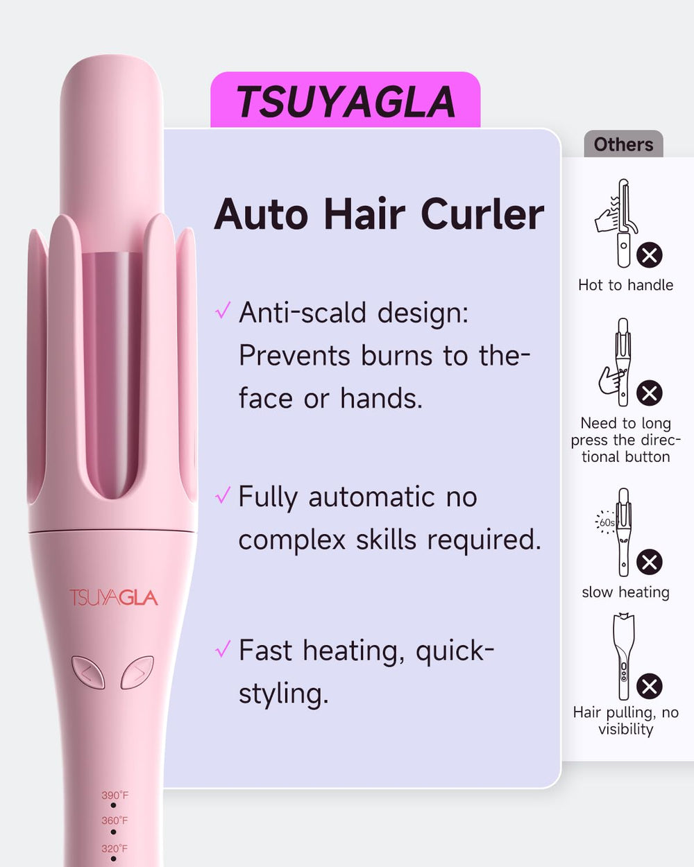 TSUYAGLA dual voltage for global travel styling convenience and flexibility.