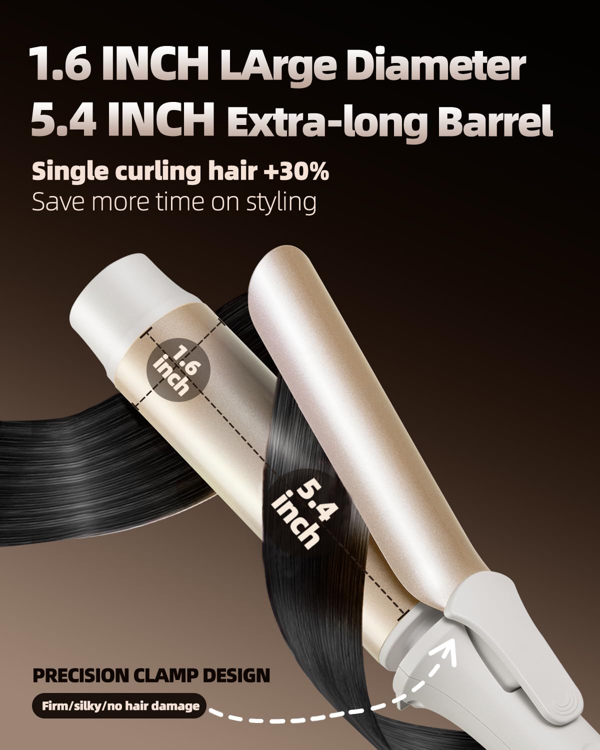 TSUYAGLA curling wand heat settings from 320°F to 390°F support versatile styling.