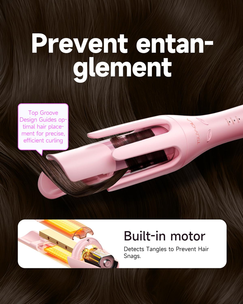 TSUYAGLA curling iron is ideal for medium-to-long hair styling with defined curls.
