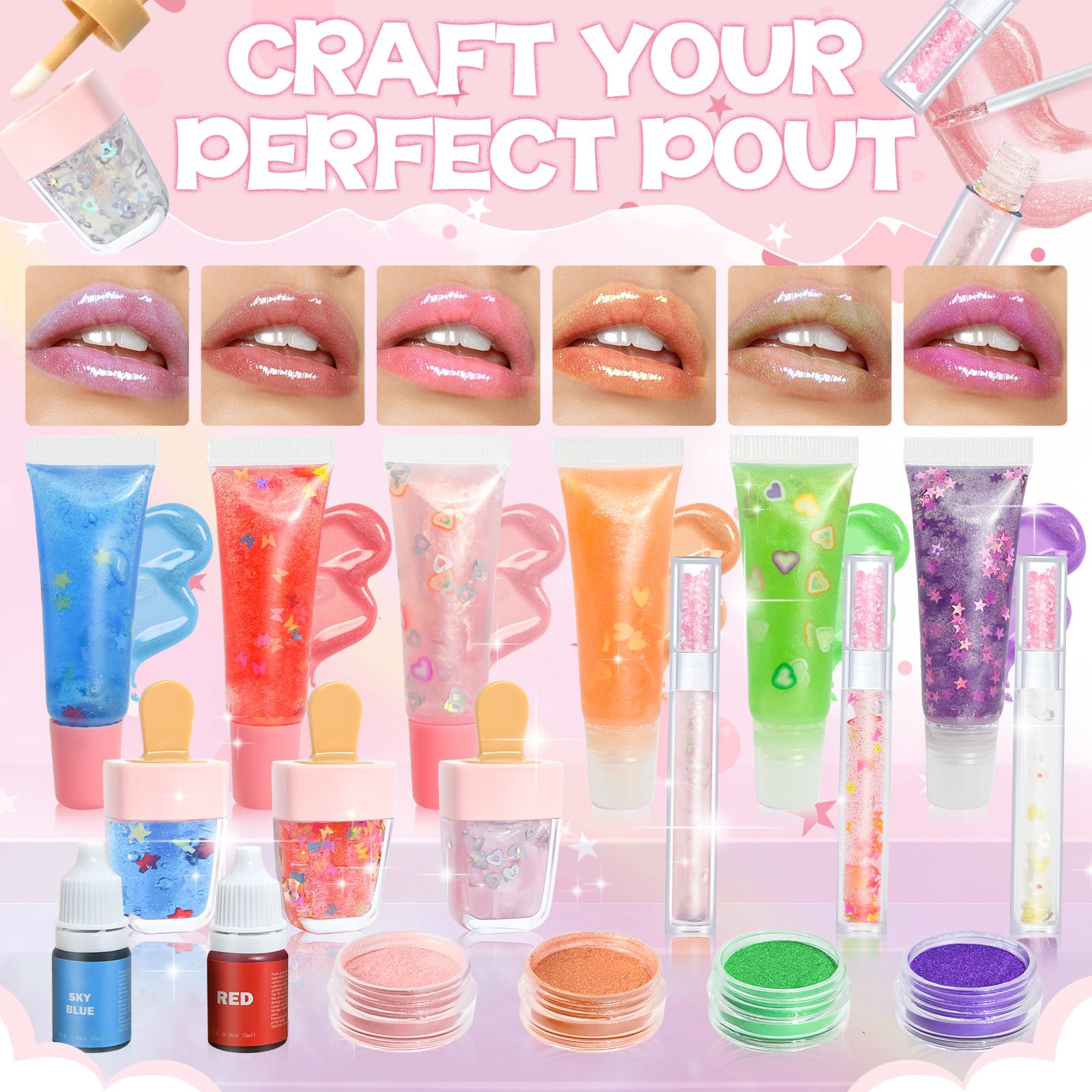 TSVATE liquid pigment bottles show versatile gloss shades.