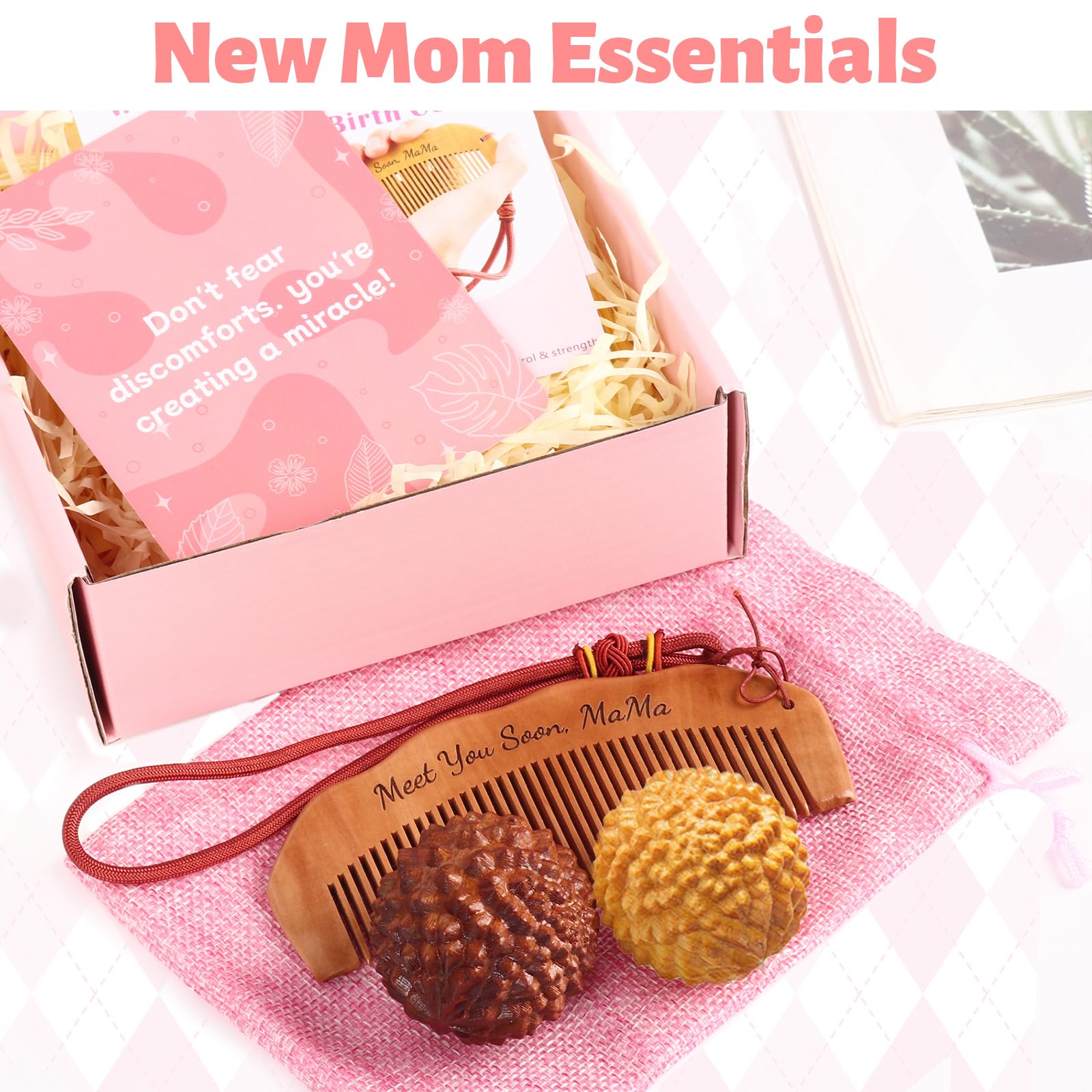 TTMIXKI pear wood massage ball with raised spikes for comfortable relief.