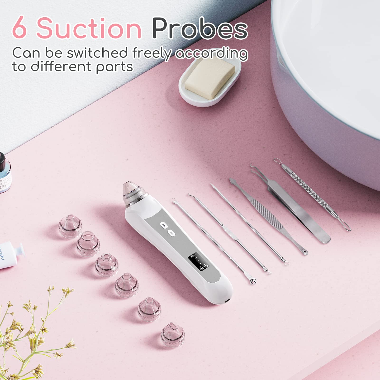 TTozka Blackhead Remover USB charging indicator keeps power status visible.