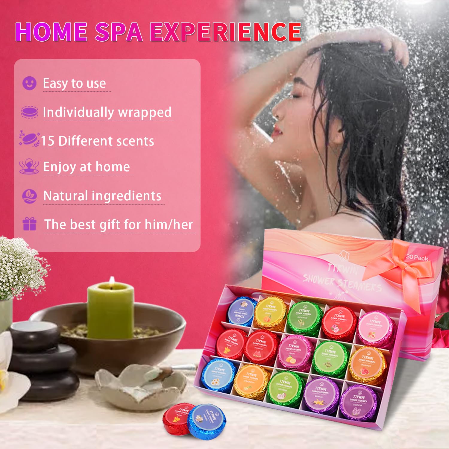 TTRWIN shower steamer portable on-the-go use for travel wellness.