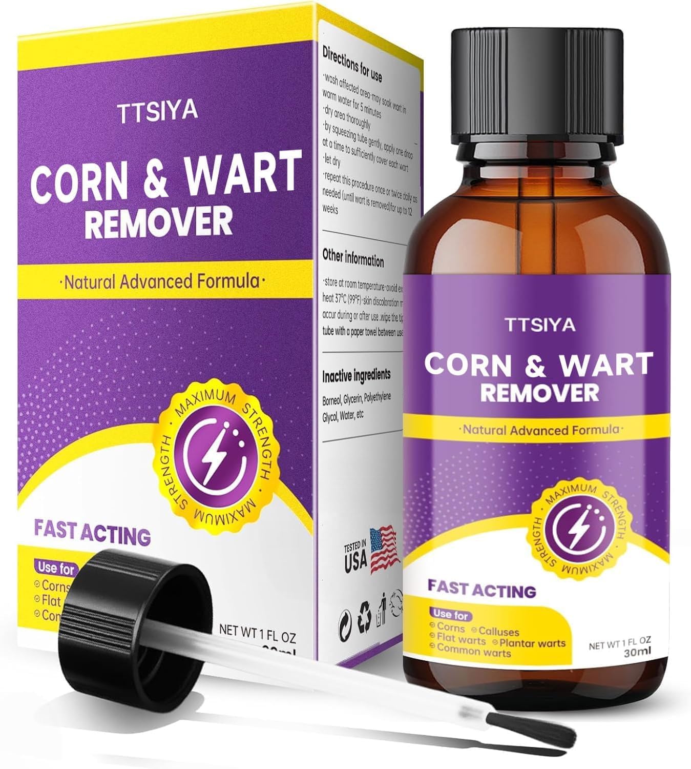 TTsiya Wart Remover Freeze Off bottle closeup for quick relief