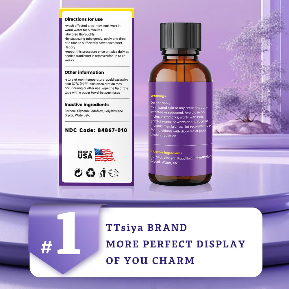 TTsiya Wart Remover treatment on skin demonstrates home care for plantar warts