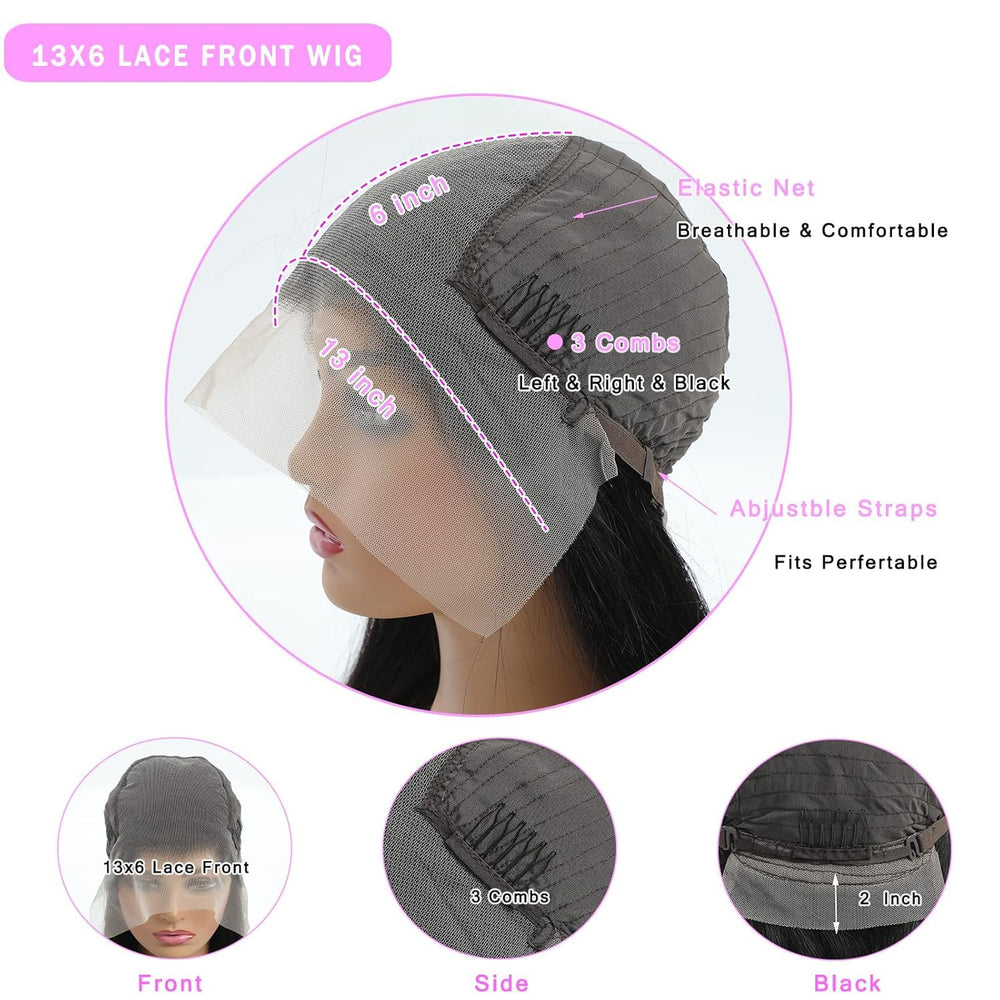 TTSMINS bleached knots on lace-front for a seamless, realistic hairline.