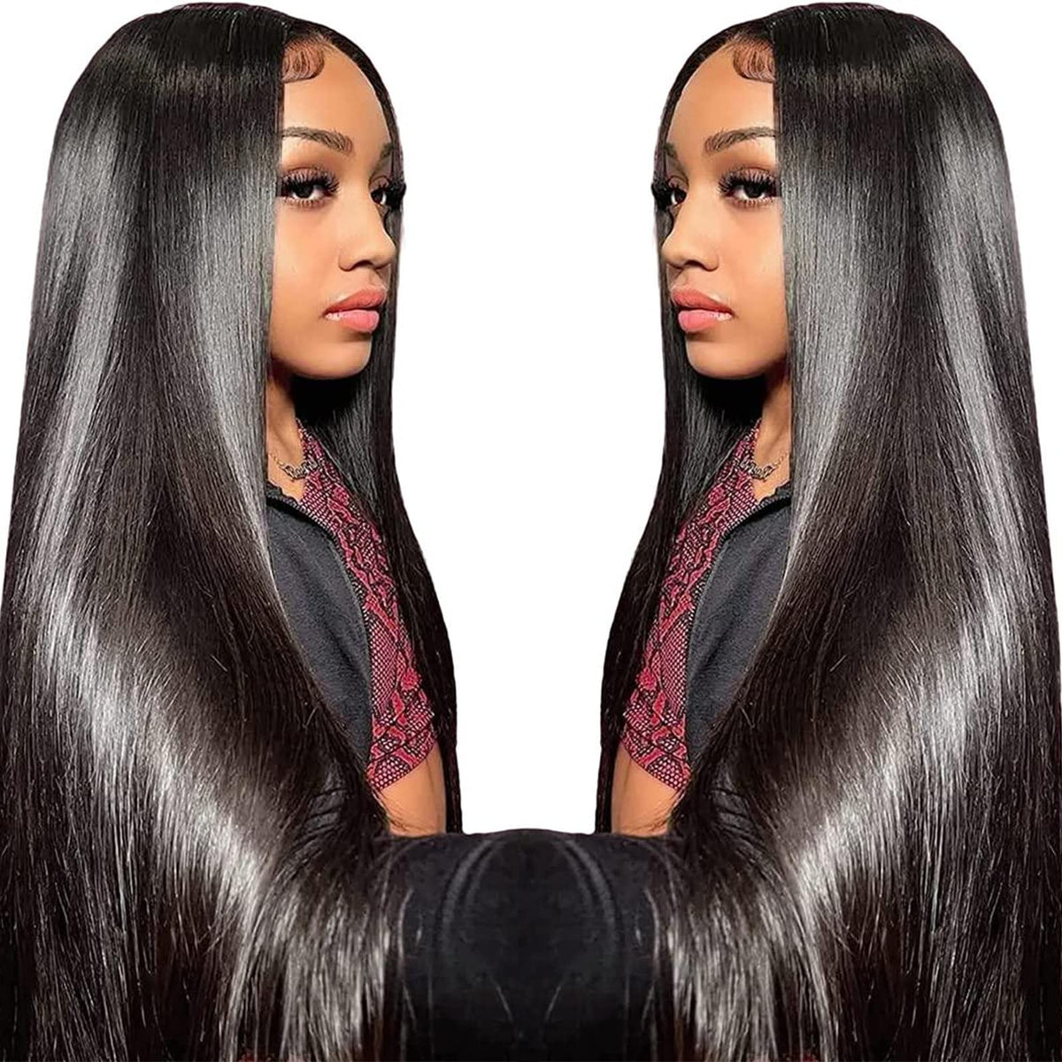 TTSMINS straight lace front wig with natural hairline for seamless daily wear.