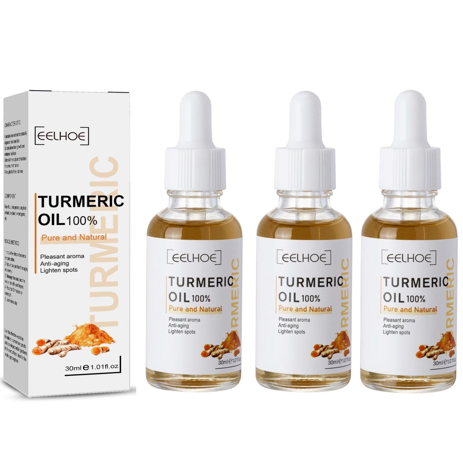 TTYRBF turmeric dark-spot serum bottle closeup for fast absorption and daily use.