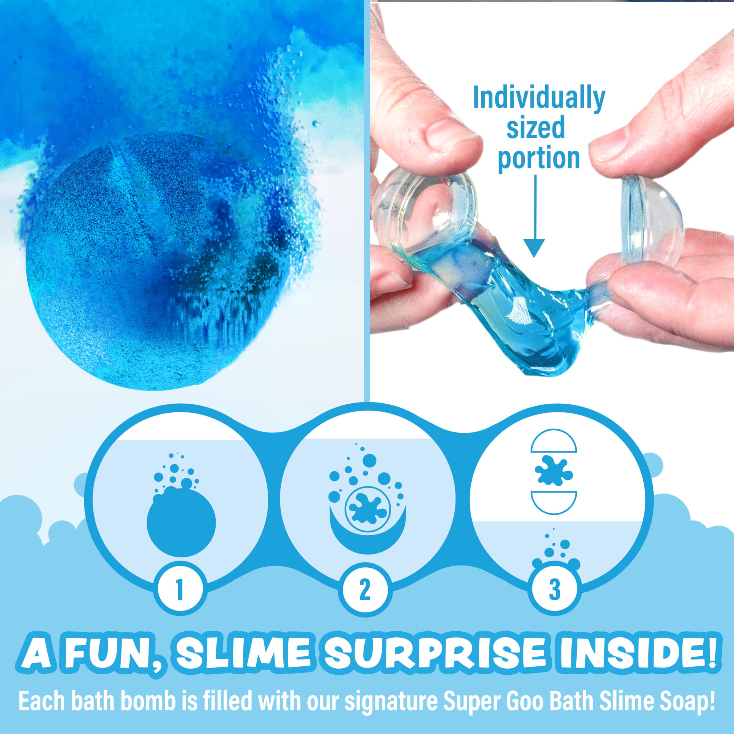 Tub Works bath bomb dissolves color in water with bubbles and fruity aroma.