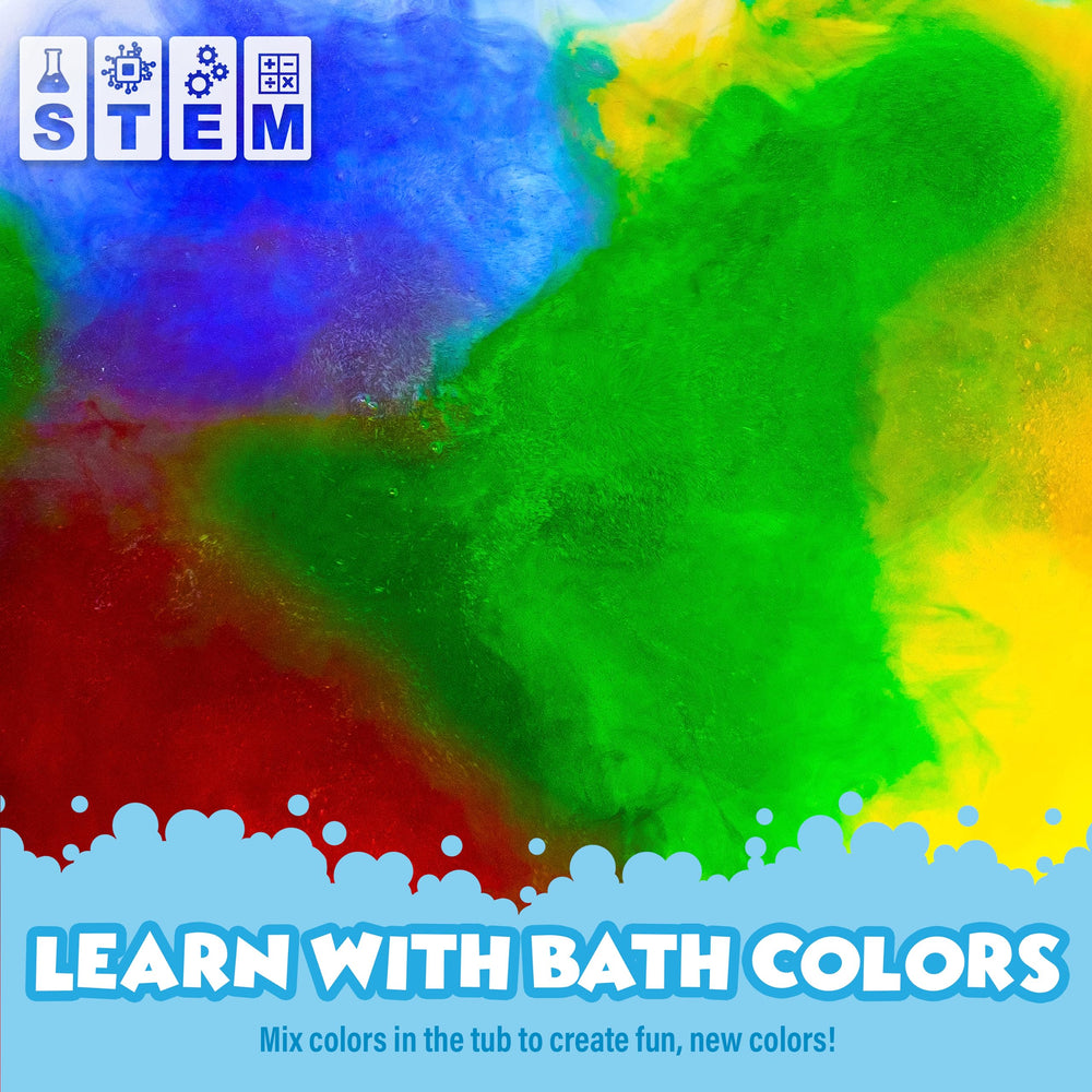 Close-up of mixed colors in tub showcases color-swatch variety from the seven tablets.
