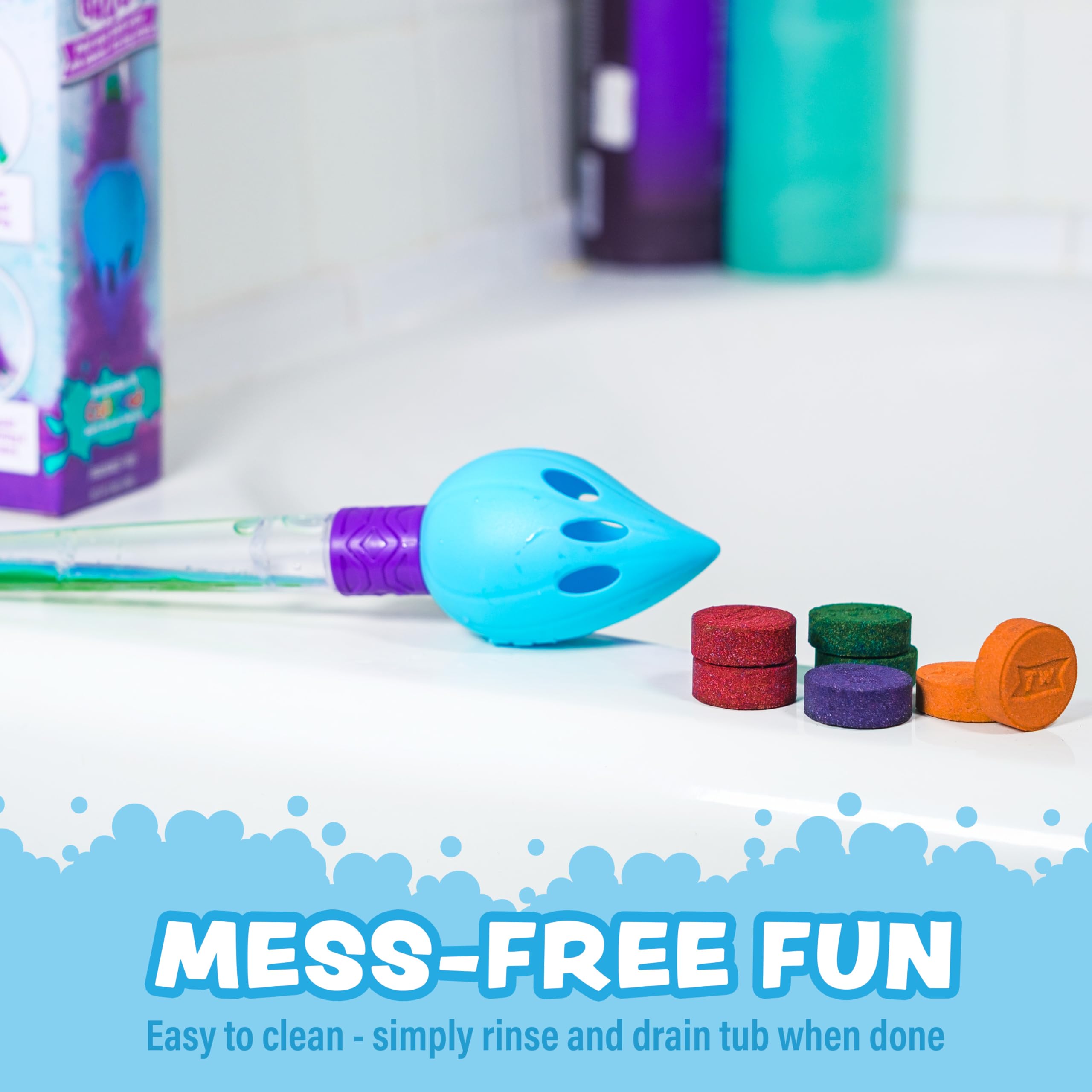 Tub Works color-mixing learning promotes science-based play and cognitive development.