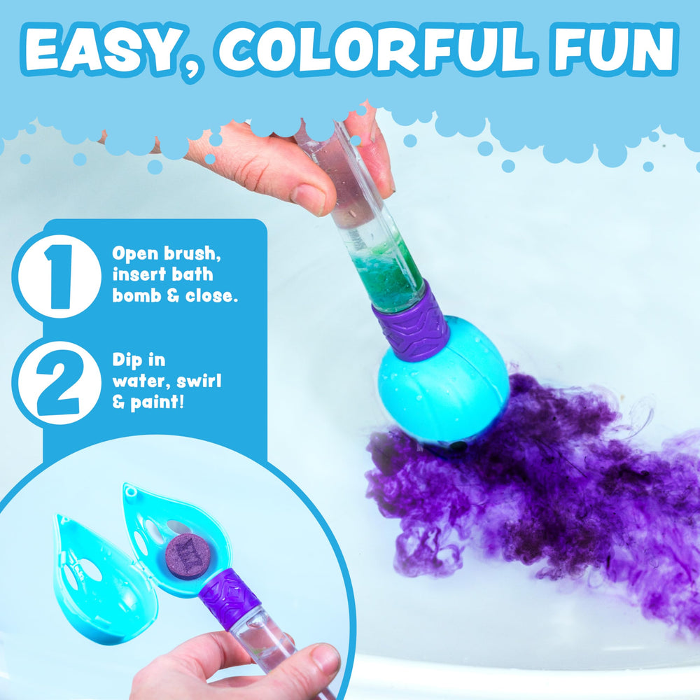 Tub Works dipping and swirl action highlights easy, mess-free color play.