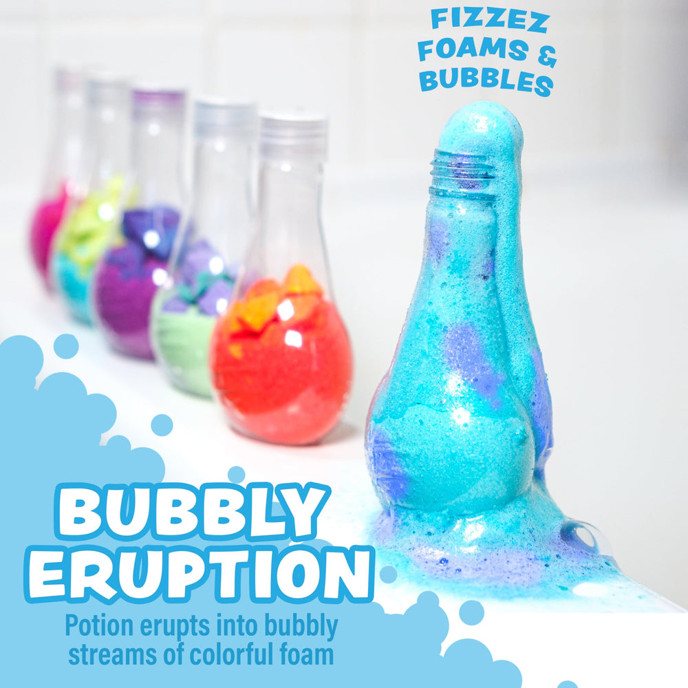 Tub Works Kids Bath Bomb Potion Lava colors swirl to spark science-inspired bath fun.