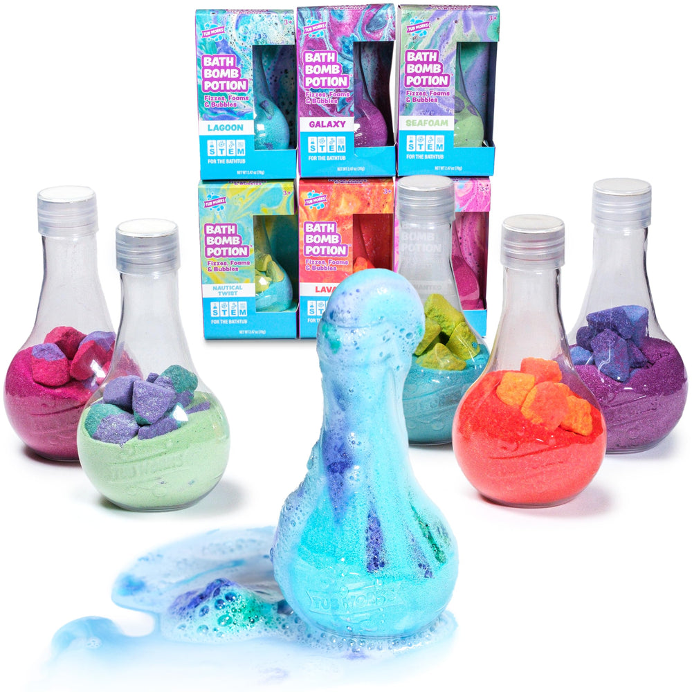 Tub Works Variety Pack image shows six colorful potions ideal for gifts and play.
