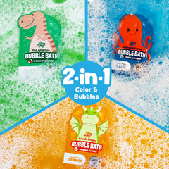 Tub Works Magical Kids Bubble Bath Friendly Dragon creates orange water bubbles with dragon-themed play