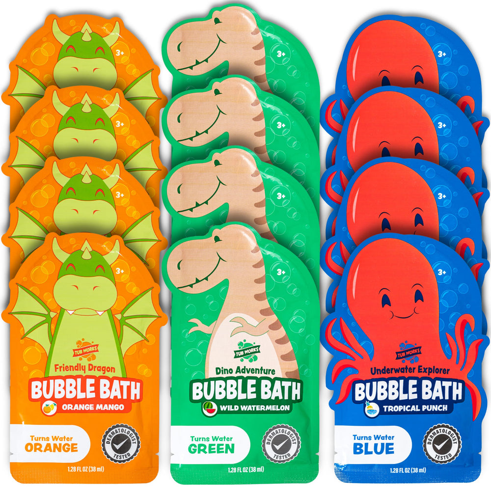 Tub Works Nontoxic formula label communicates safe, kid-friendly ingredients for parents