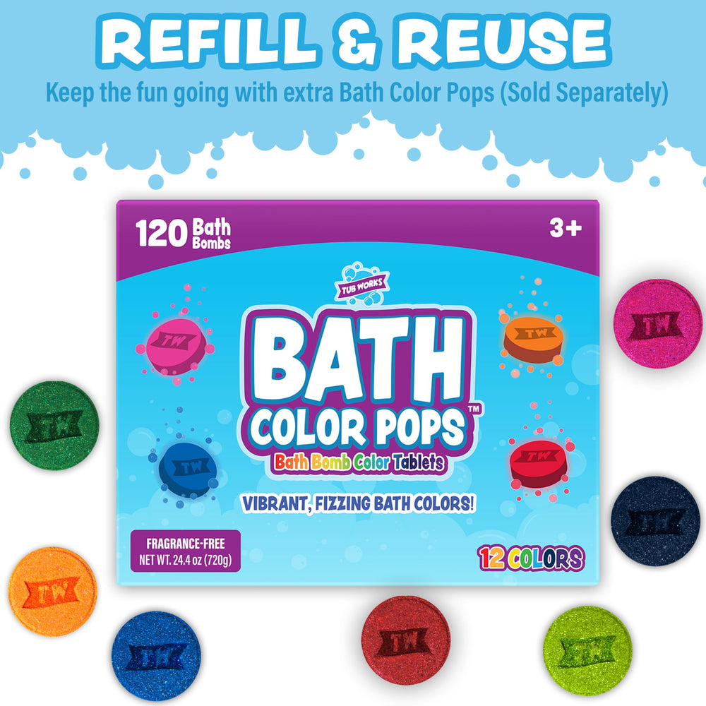 Tub Works toddler bath toy set supports imaginative play and sensory discovery.