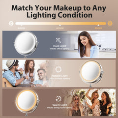 tubbede makeup mirror 30x magnification for eyebrow shaping and skincare inspection.