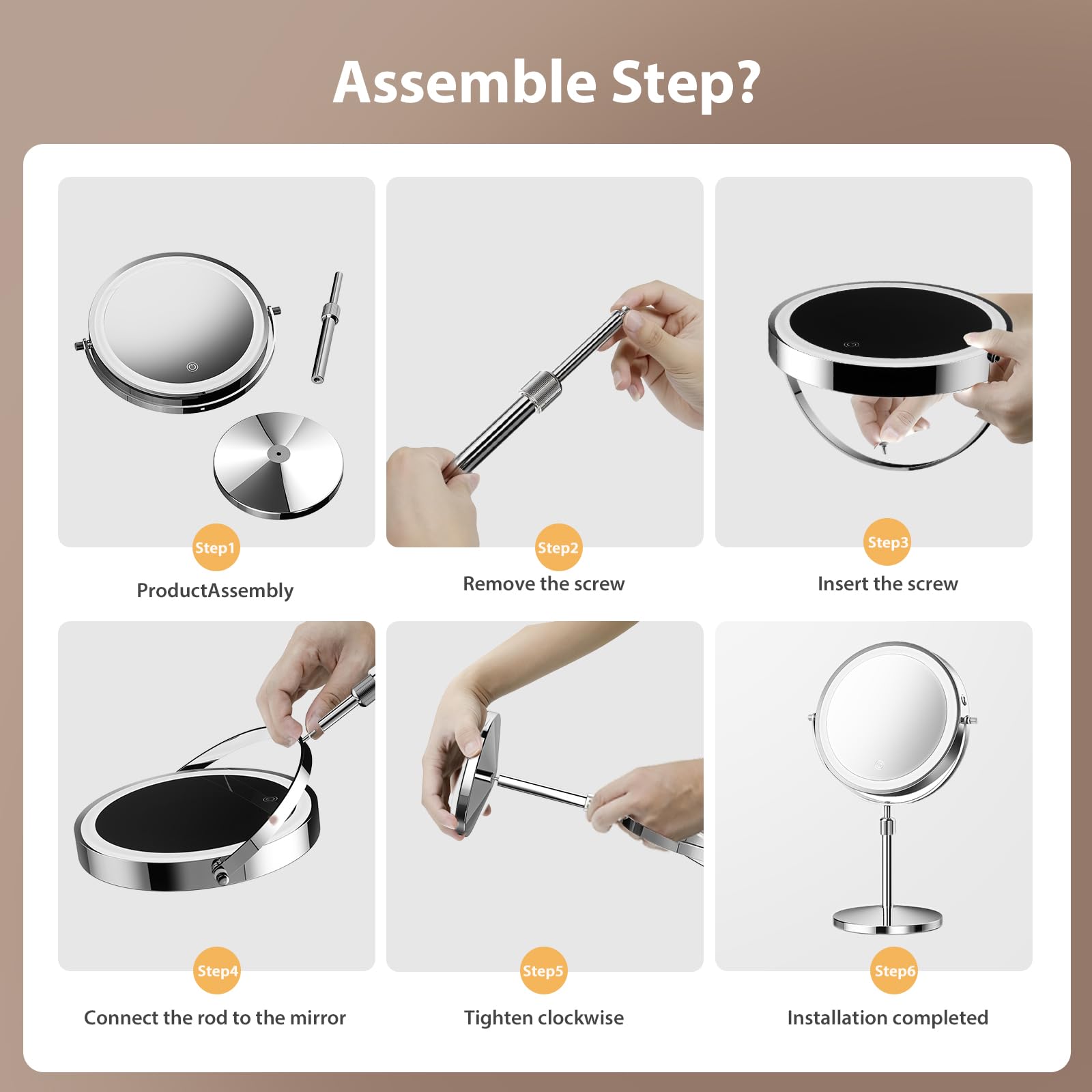 tubbede makeup mirror included tweezers and cloth aid grooming