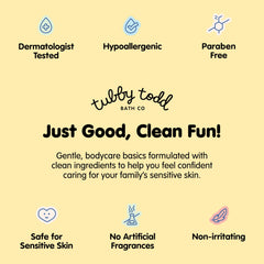 Tubby Todd Best Kids Face Wash bottle-front highlights gel-to-foam transition for gentle daily cleansing.