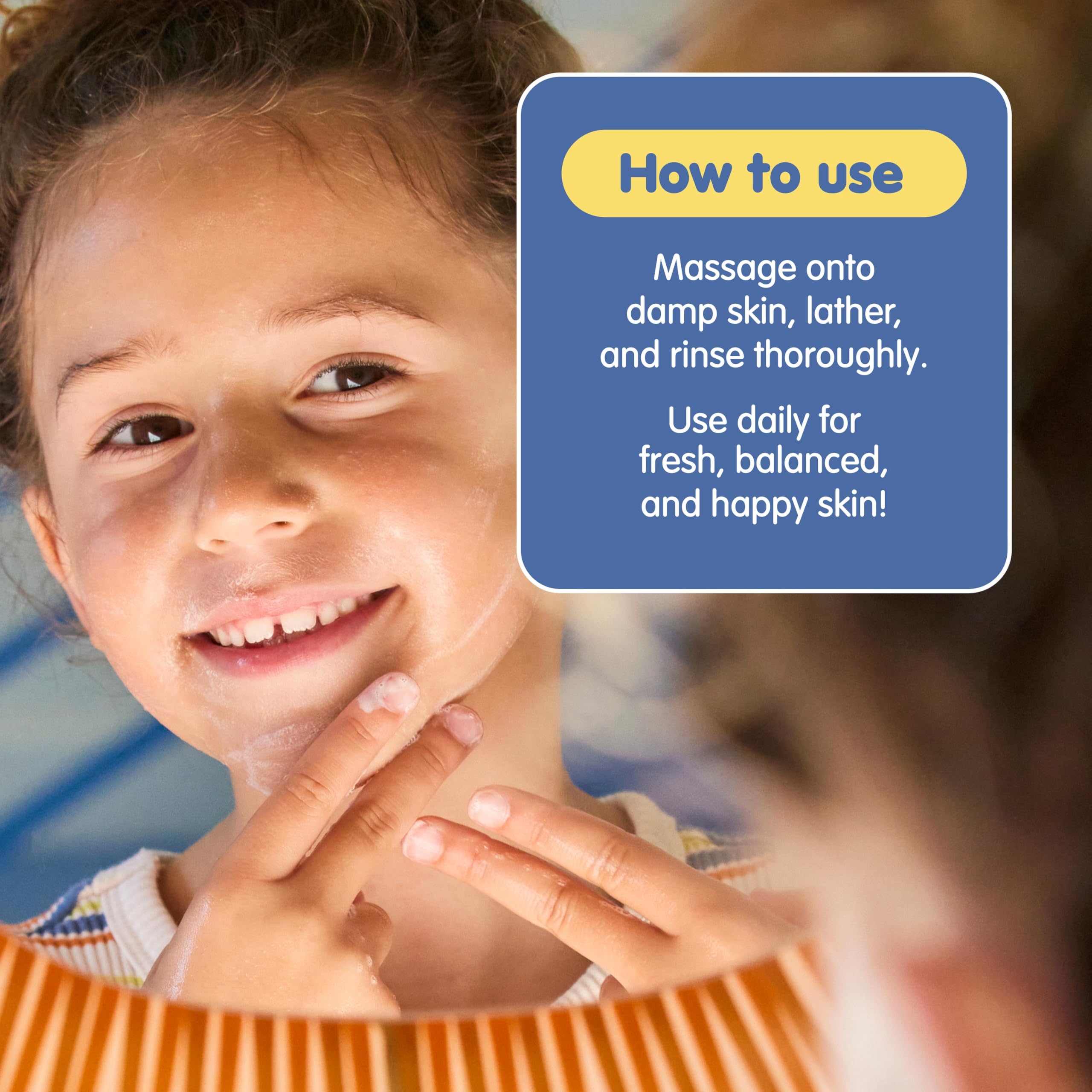 Tubby Todd Best Kids Face Wash gel-to-foam-transition close-up showing light foam and dirt lifting.