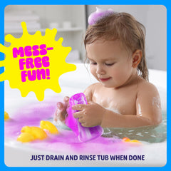 Tubby Tots red fruity-scented bath flask infusing scent and color for engaging bath